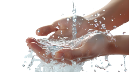 Washing hands isolated on a transparent background
