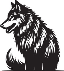 Fototapeta premium Wolf black silhouette