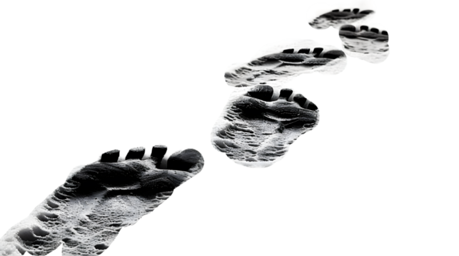 footprints isolated on a transparent background