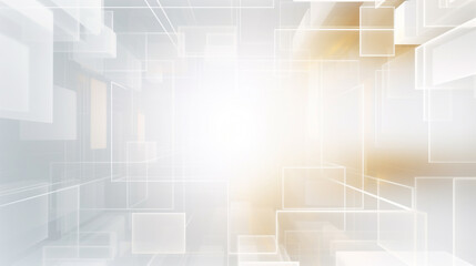 abstract 3d square white empty technology communication concept background. Random shifted white cube square boxes block background wallpaper banner with copy space.	