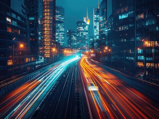 At night, the traffic trajectory on urban roads