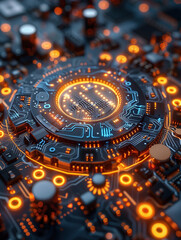 Fototapeta premium Tech Matrix Computer Backgrounds, Futuristic Desktop Wallpapers, Robot Electronics Desktop Images, Technology Theme Bundle, Abstract Digital Backgrounds, Suitable for Web with Technological Abstract I