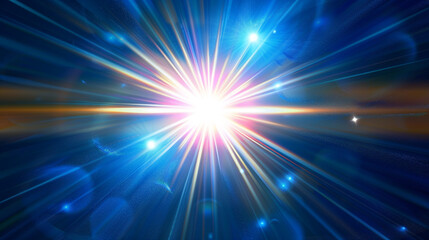 Obraz premium high speed blue light effect. Futuristic Light Effect. Colorful Lens Flare. Star, Explosion and Electric. Blue light technology background. High speed. Radial motion blur background. 