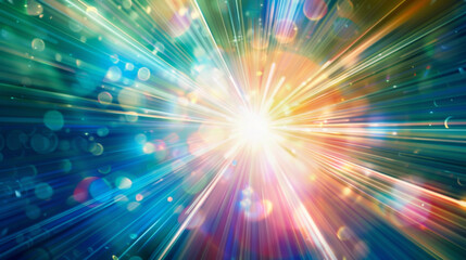 Obraz premium colorful glowing. Magical explosion with colorful speed glow. Abstract star or sun. Explosion effect. Fast motion effect. Overlays, overlay, light transition, effects sunlight, lens flare, light. 