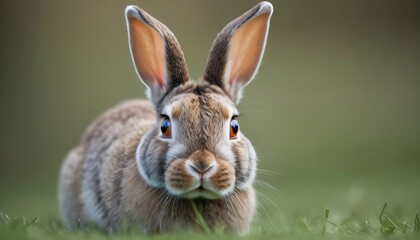 A Rabbit With Bright Eyes Looking Around
