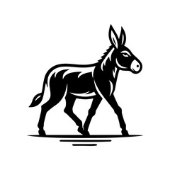 Fototapeta premium Donkey logo design vector illustration. Black Donkey vector logo
