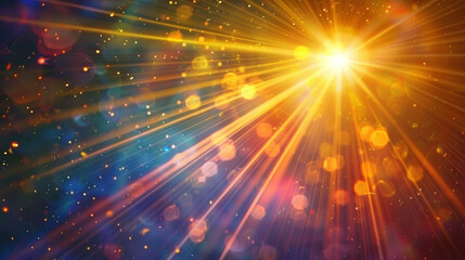 Fototapeta premium glowing light burst Realistic sun rays. colorful sun ray glow abstract shine light effect starburst sbeam sunshine glowing. Special lens flash, light effect. The flash flashes rays and searchlight. 