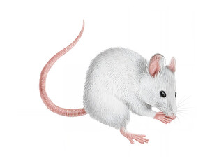 Fototapeta premium アナログタッチ、手描き風のネズミのイラスト、油絵風、絵画 AI生成画像