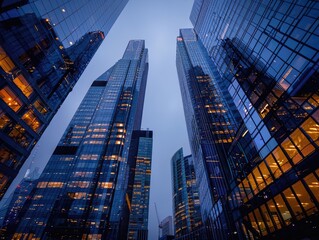 Obraz premium City skyscrapers at night