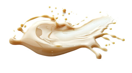 Sun lotion spilled, tanning cream puddle, white skincare product isolated on a transparent background