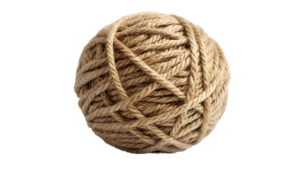 ball rope, yarn roll isolated on a transparent background