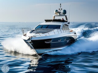 White speedboats sailing in the sea