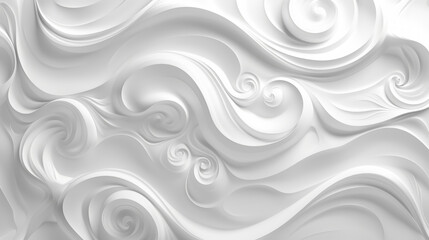 Abstract white swirls with smooth flowing texture creating a modern aesthetic