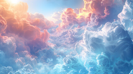 Innovative Abstract Digital Art: Glossy Travel Innovation Clouds Representing Expansive Travel Technology