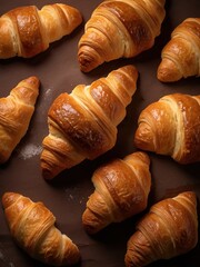 fresh croissant on white background