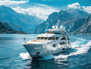 White speedboats sailing in the sea