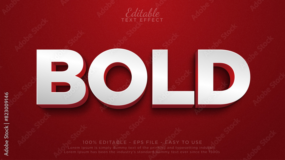 Fototapete bold editable text effect. red text mockup template