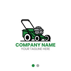 Lawn mower logo vector design for lawn care or gardening service