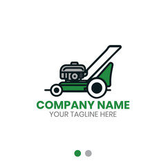 Lawn mower logo vector design for lawn care