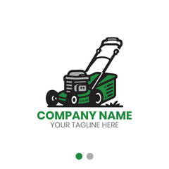 Lawn mower logo vector design for lawn care