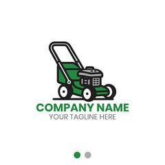 Lawn care or gardening service lawn mower logo