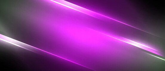 Fototapeta premium Neon dynamic diagonal light rays background. Techno digital geometric concept design for wallpaper, banner, presentation, background