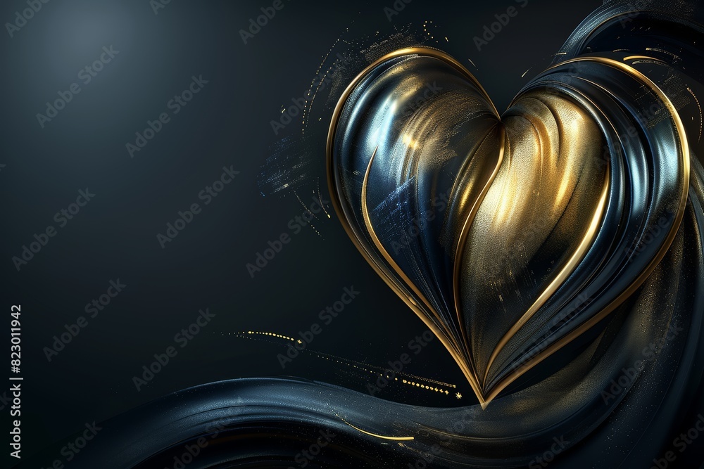 Aufkleber Abstract colorful heart with glowing lines, representing love, energy, and passion in a vibrant and dynamic artistic design, merging warm and cool colors to create harmony, Generative AI