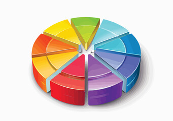Obraz premium a rainbow colored pie chart on a white background
