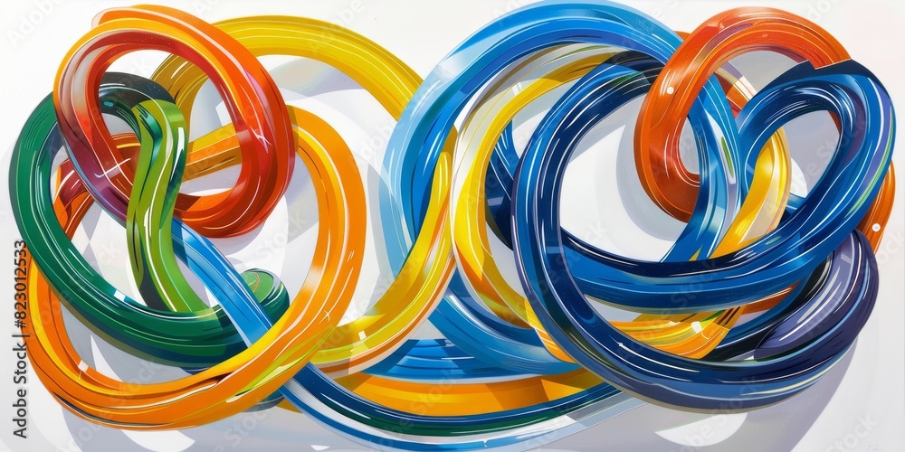 Poster Abstract colorful swirl pattern with dynamic shapes and vibrant colors, creating a lively and energetic artistic design that highlights modern creativity and fluid movement, Generative AI