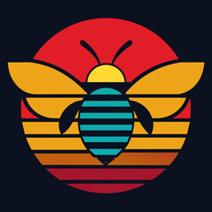 Fototapeta premium Bee summer t-shirt design vector art illustration