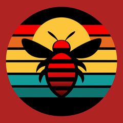 Bee summer t-shirt design vector art illustration