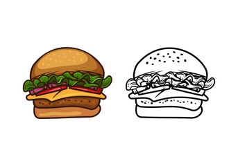 Burger Design Illustration vector eps format , suitable for your design needs, logo, illustration, animation, etc.
