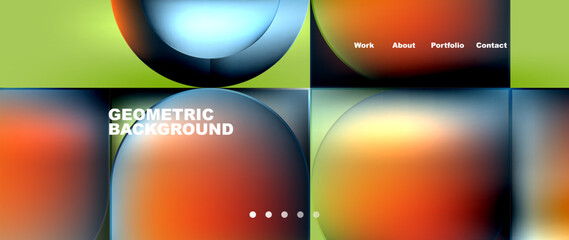 Obraz premium Geometric abstract glassmorphism with circles and squares. Vector Illustration For Wallpaper, Banner, Background, Card, Book Illustration, landing page