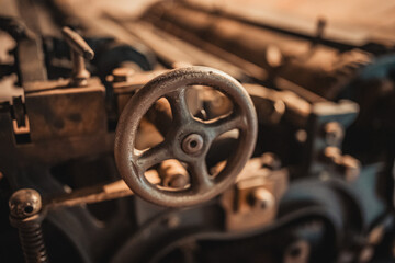 old rusty mechanism machine gears wheel
