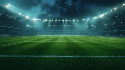 football stadium background with cloudy night sky. Generative AI