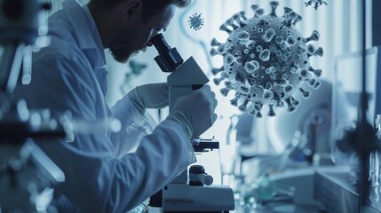 scientist working in laboratory, virus