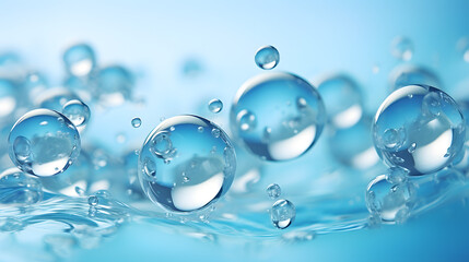 Digital blue bubble skin care products abstract poster web PPT background