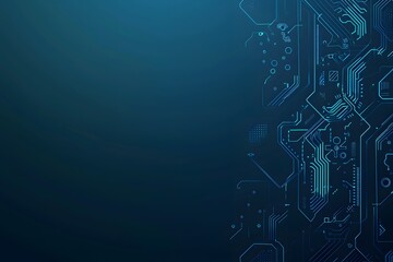 Fototapeta premium Blue Technology Background with Digital Connections