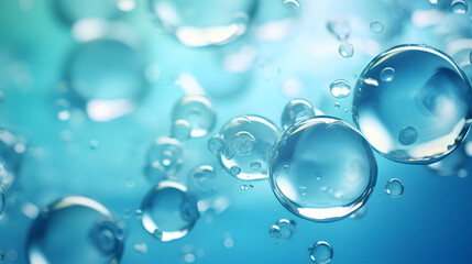 Digital blue bubble skin care products abstract poster web PPT background