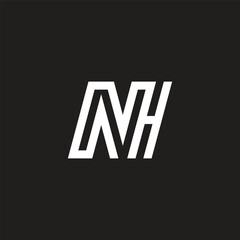 letter nh stripes geometric lines logo vector