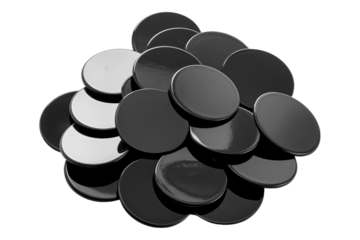 Black round adhesive stickers Isolated on white background