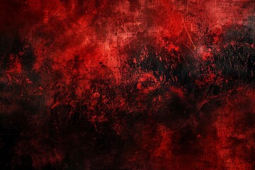 : An abstract high-definition image of deep red and black grunge textures blending seamlessly, resembling the aftermath of a violent storm or disaster.