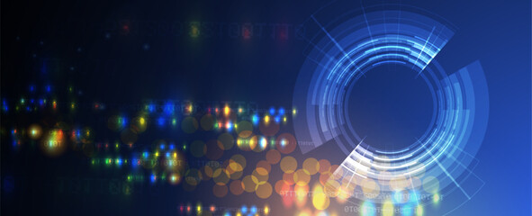 Abstract Artificial intelligence. Cloud computing. Machine learning. Technology web background. Virtual concept futuristic background. Vector art.