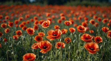 Poppy flower field.generative.ai