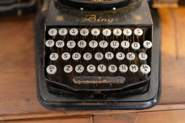 old retro typewriter vintage keyboard qwerty