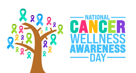 June is National cancer wellness awareness day background template. Holiday concept. use to background, banner, placard, card, and poster design template with text inscription and standard color.