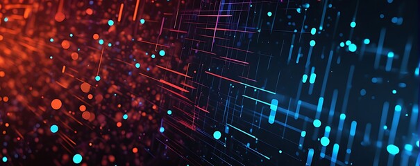 Digital background for advanced technological operations, neural networks, AI, data transmission, encryption, digital archives, audio and visual representations, scientific research and etc