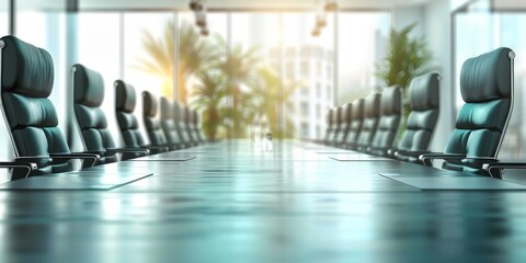  minimalist boardroom table with chairs . meeting room, conference room in office