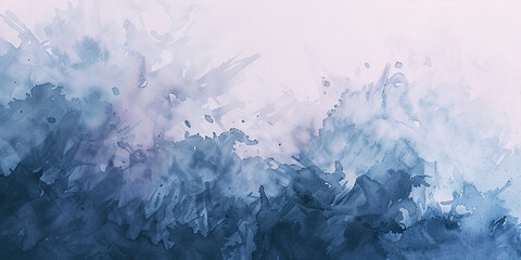 Watercolor paint strokes on wide canvas textured green background decorating art painting illustration, generated ai	
