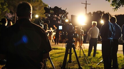 Fototapeta premium Reporter on Location